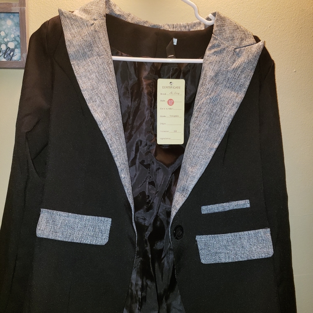 Shi Long Fashion Black&Gray Casual Jacket/Blazer